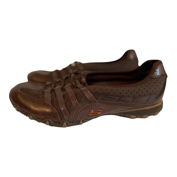 Skechers Women’s Slip-Ons Elastic Bungee Pull Laces Sz 7.5 USA Brown - Picture 6 of 12